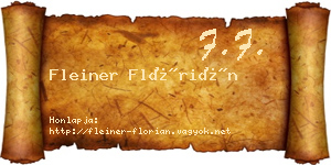 Fleiner Flórián névjegykártya